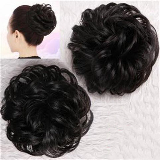 Head Flower Hair Bag Wig Hair Ring Female Curly Hair Natural Flower Bud Head Hair Style Rubber Band Hair Fluffy Imitation