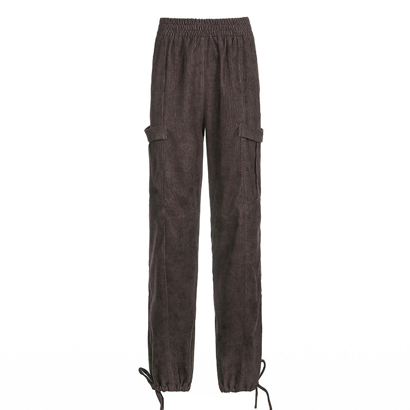 Hong Kong Style Retro Loose Slim Casual Trousers
