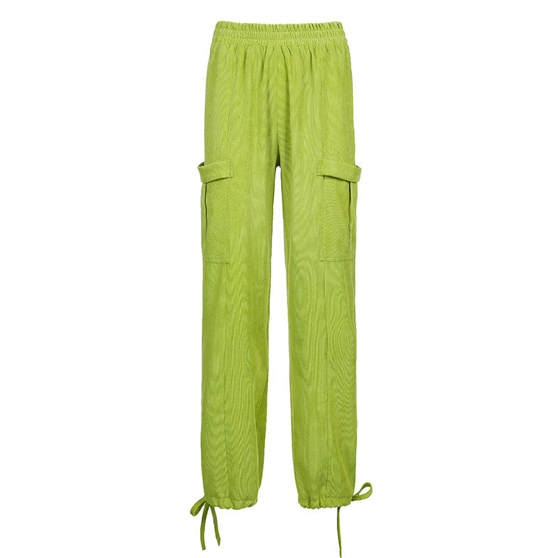 Hong Kong Style Retro Loose Slim Casual Trousers