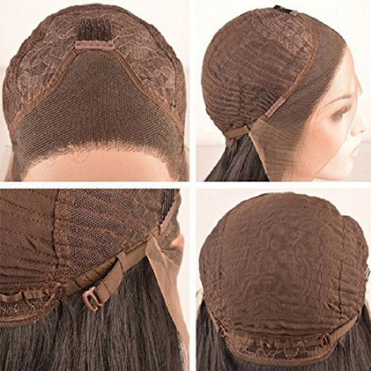 European And American Wig Women's Black Front Lace Split Long Straight Hair Chemical Fiber Headgear Cross Border For Manufacturers In Stock