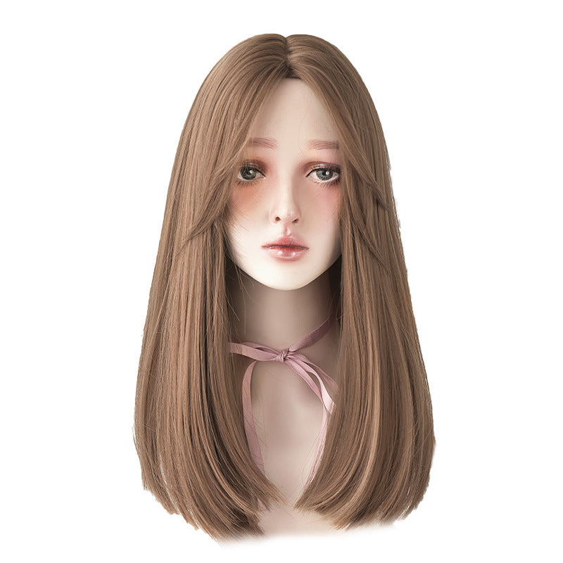 Women's Long Hair, Natural Clavicle Straight Hair Wig Headgear