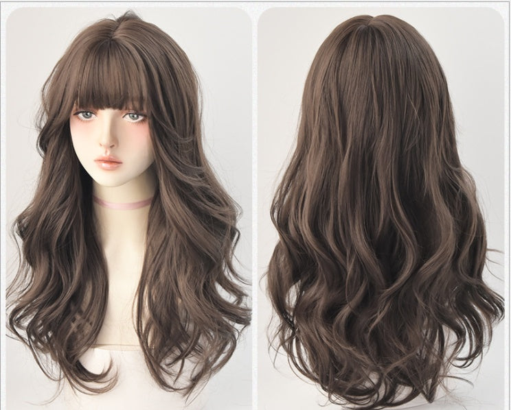 Bangs Net Red Round Face Big Waves Fluffy Full Head