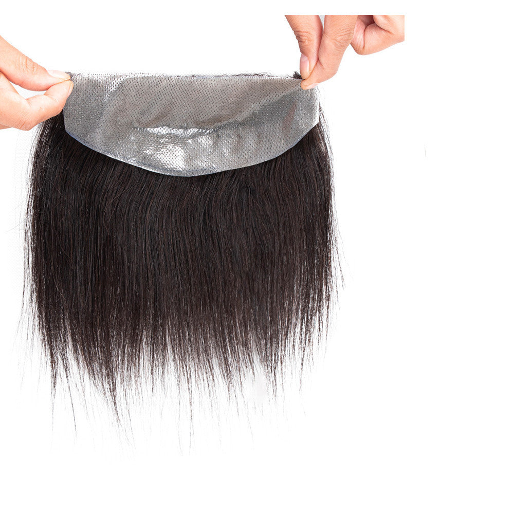 Hairline replacement, hand woven replacement hair piece, men's wig