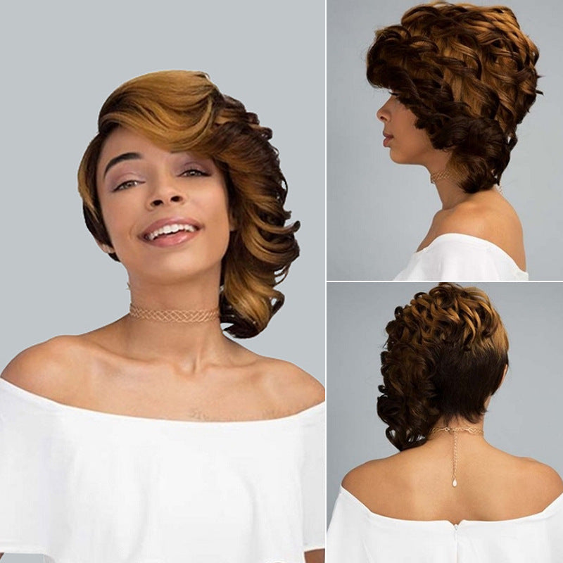 Color Display Forehead Fluffy Long Curly Hair Chemical Fiber Headgear