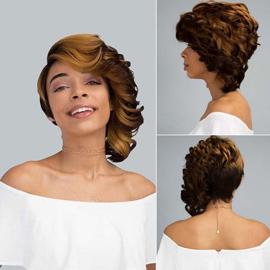 Color Display Forehead Fluffy Long Curly Hair Chemical Fiber Headgear