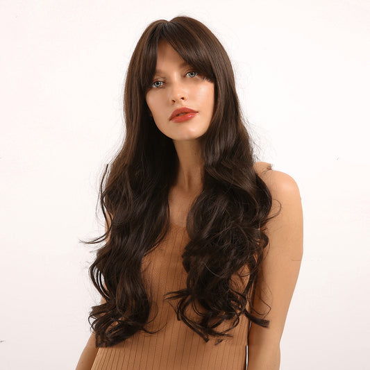 Women's Chemical Fiber Wig, Gradient Gold On The Top Of The Head