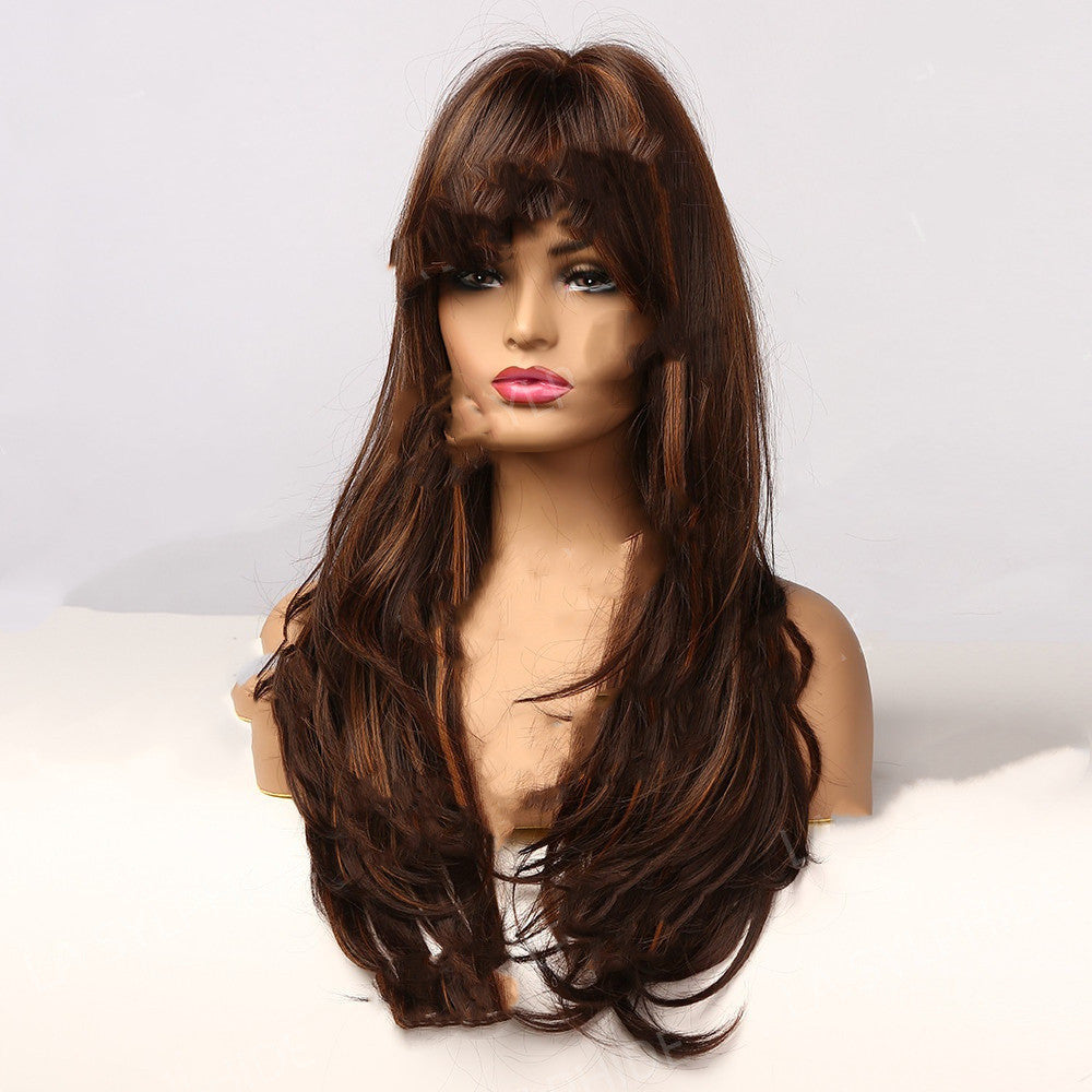 Eight-character Bangs Wig, Slightly Curly Hair