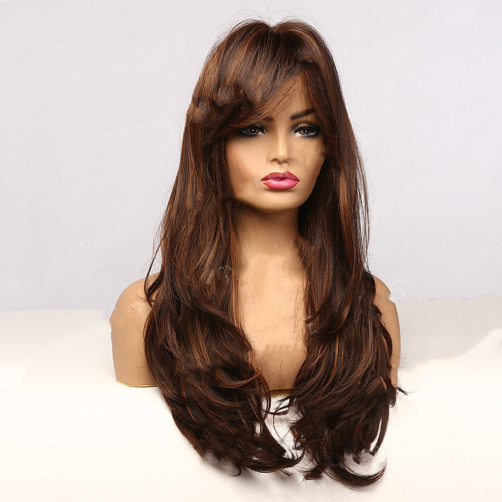 Eight-character Bangs Wig, Slightly Curly Hair