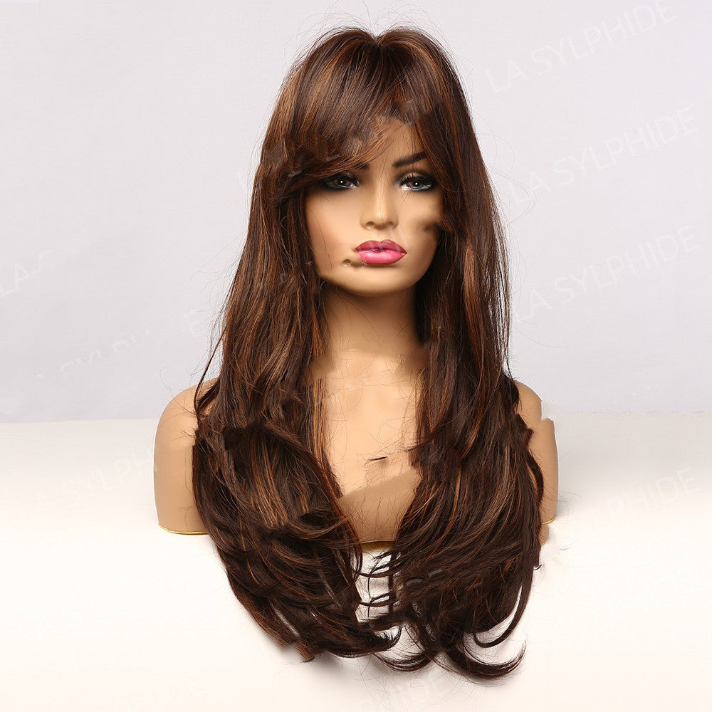 Eight-character Bangs Wig, Slightly Curly Hair