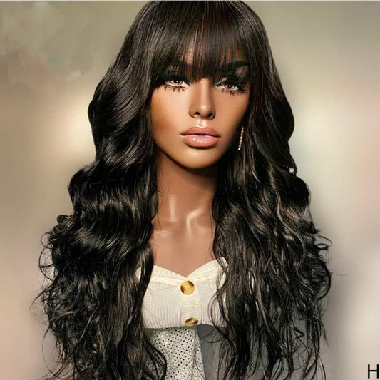 Female Long Curly Hair With Bangs And Fluffy Fashion Chemical Fiber Headgear