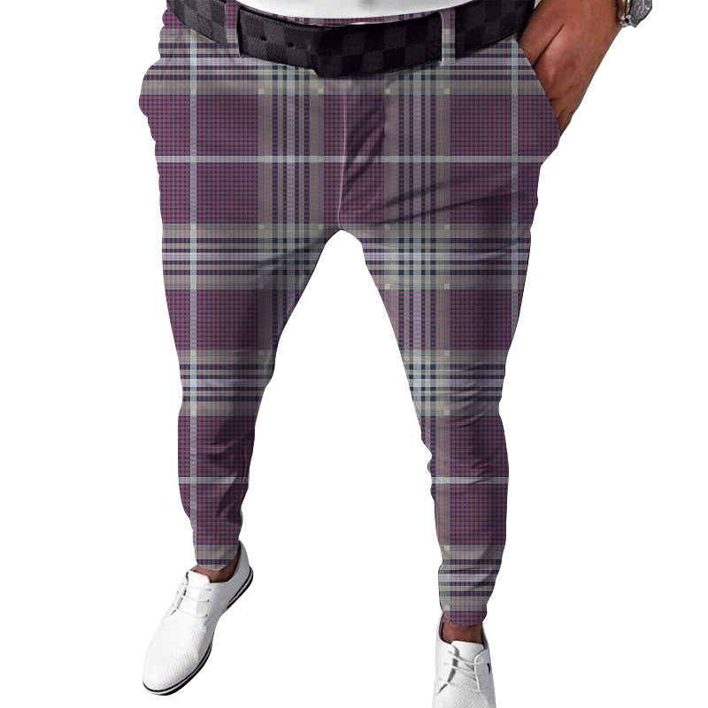 Men's Plaid Printed Casual Pants