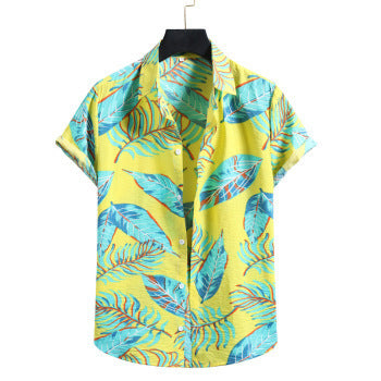 Men's Summer Loose V-neck Short-sleeved Shirt