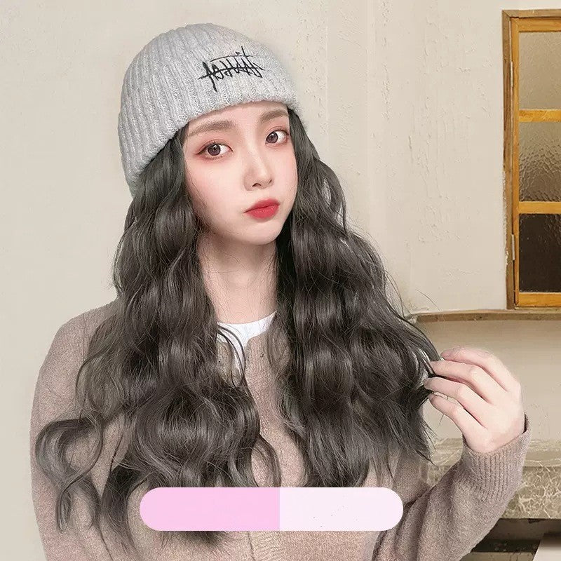 Hat Wig One-piece Situs Embroidery Knitting