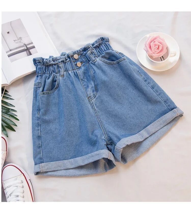 Denim shorts high waist loose loose thin legs hot