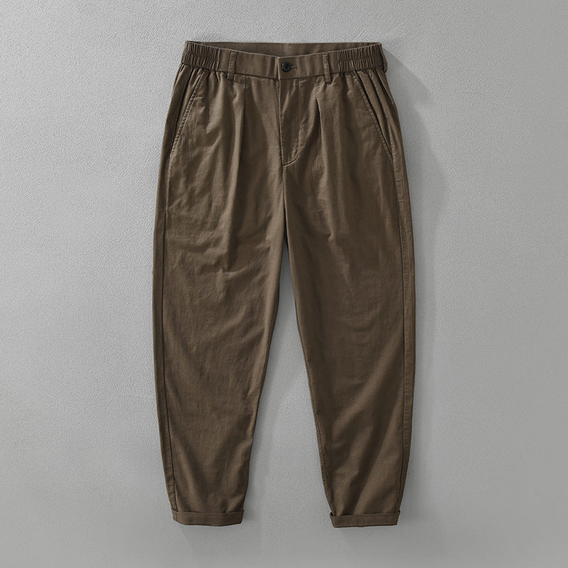 Men's Loose Simple Retro Literary Straight Cotton Linen Pants