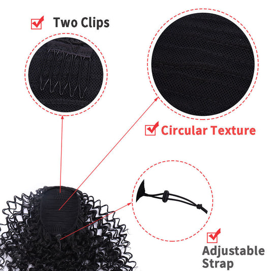 Women's Faux Ponytail Short Wig Head Cover