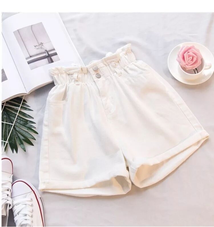 Denim shorts high waist loose loose thin legs hot