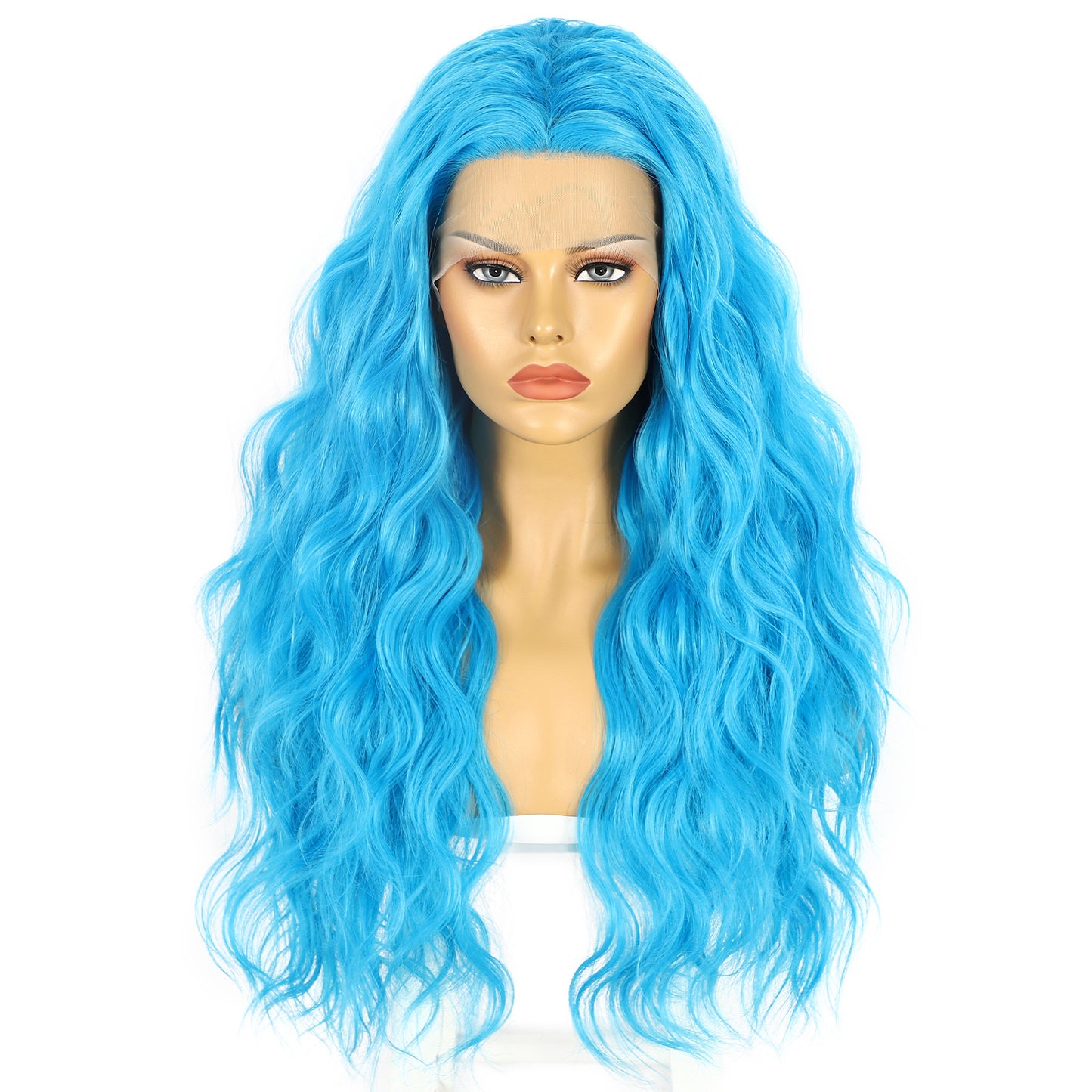 Wig Ladies Long Curly Hair Synthetic Front Lace Wig Headgear