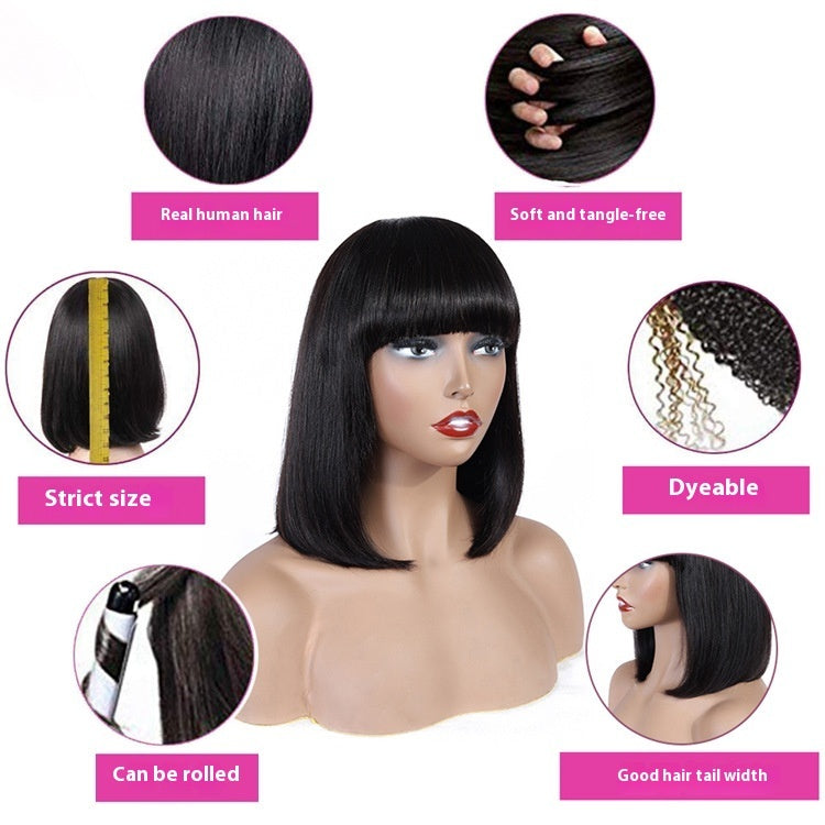 Wig Bangs Bobhaircut Bob Wig Human Hair Wig