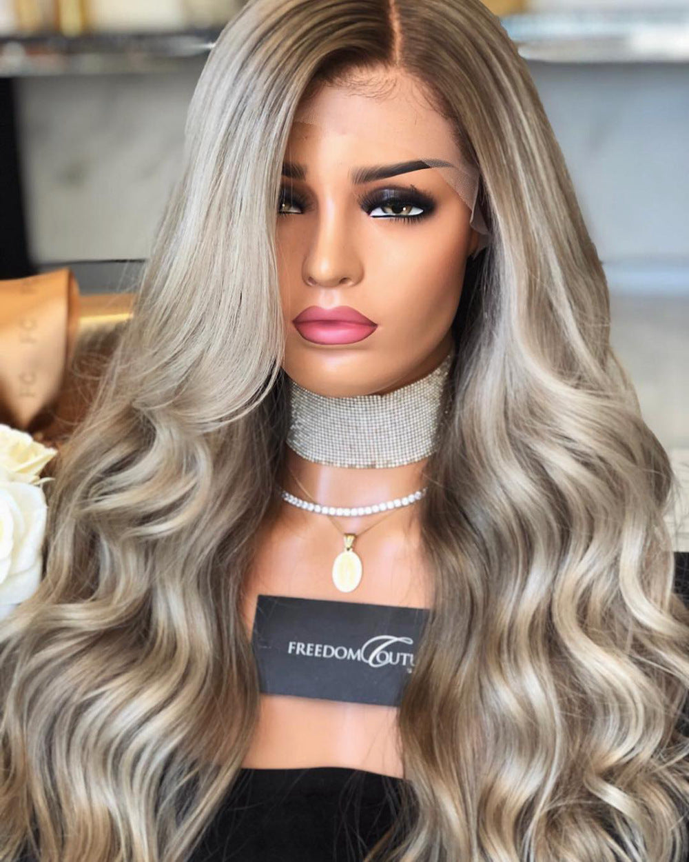 Wig high temperature silk chemical fiber hair
