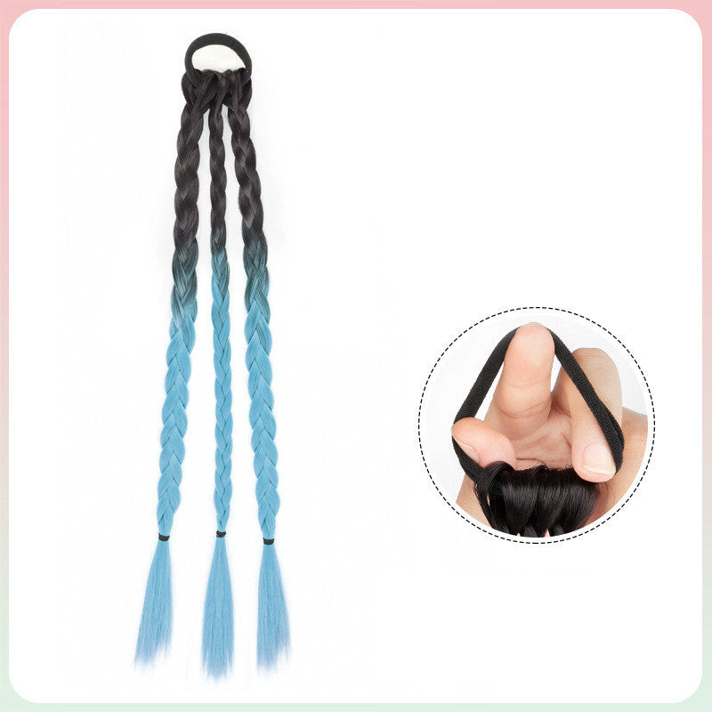Women's Ponytail Sweet And Cool Hair Ring Wig Boxing Braids
