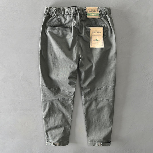 Men's Solid Color Elastic Casual Japanese Overalls