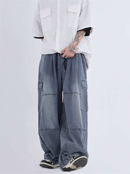 Loose Wide-leg Work New Washed Profile Jeans