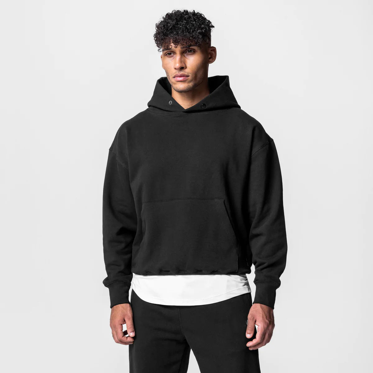 Loose American Exercise Workout Outfit Men's Trendy Casual Hooded Sweater
