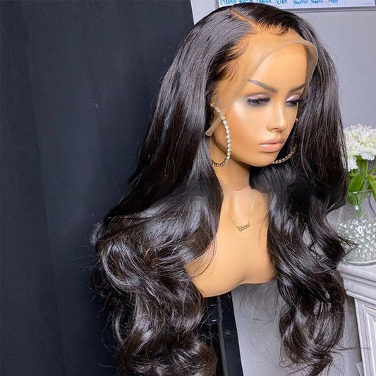 Black Large Wave Chemical Fiber Front Lace Long Curly Hair