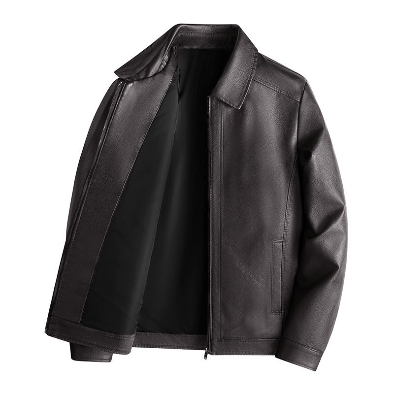 Men's Stand Collar Jacket Leather