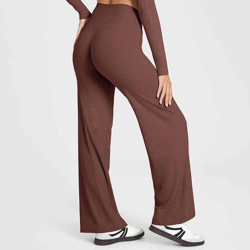 Fashionable Loose Straight-leg Yoga Pants For Women
