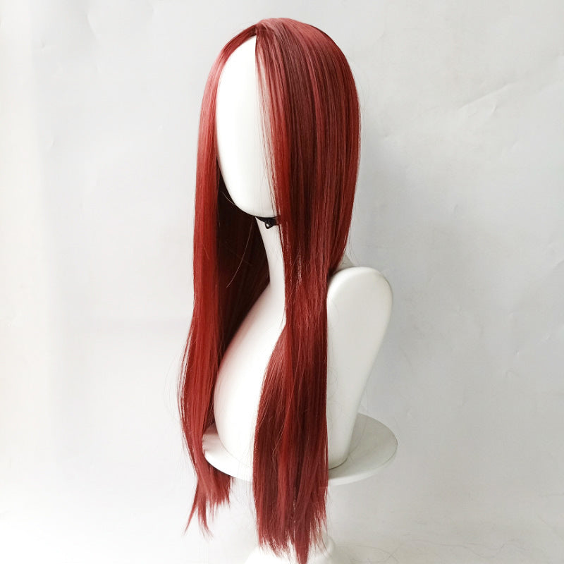 Female mid-point bangs long wig