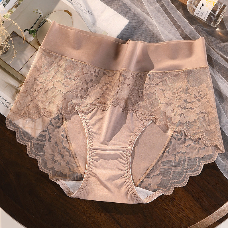 Sexy Panties Women's Lace High Waist Lengthened Crotch 7A Antibacterial Boxer Seamless