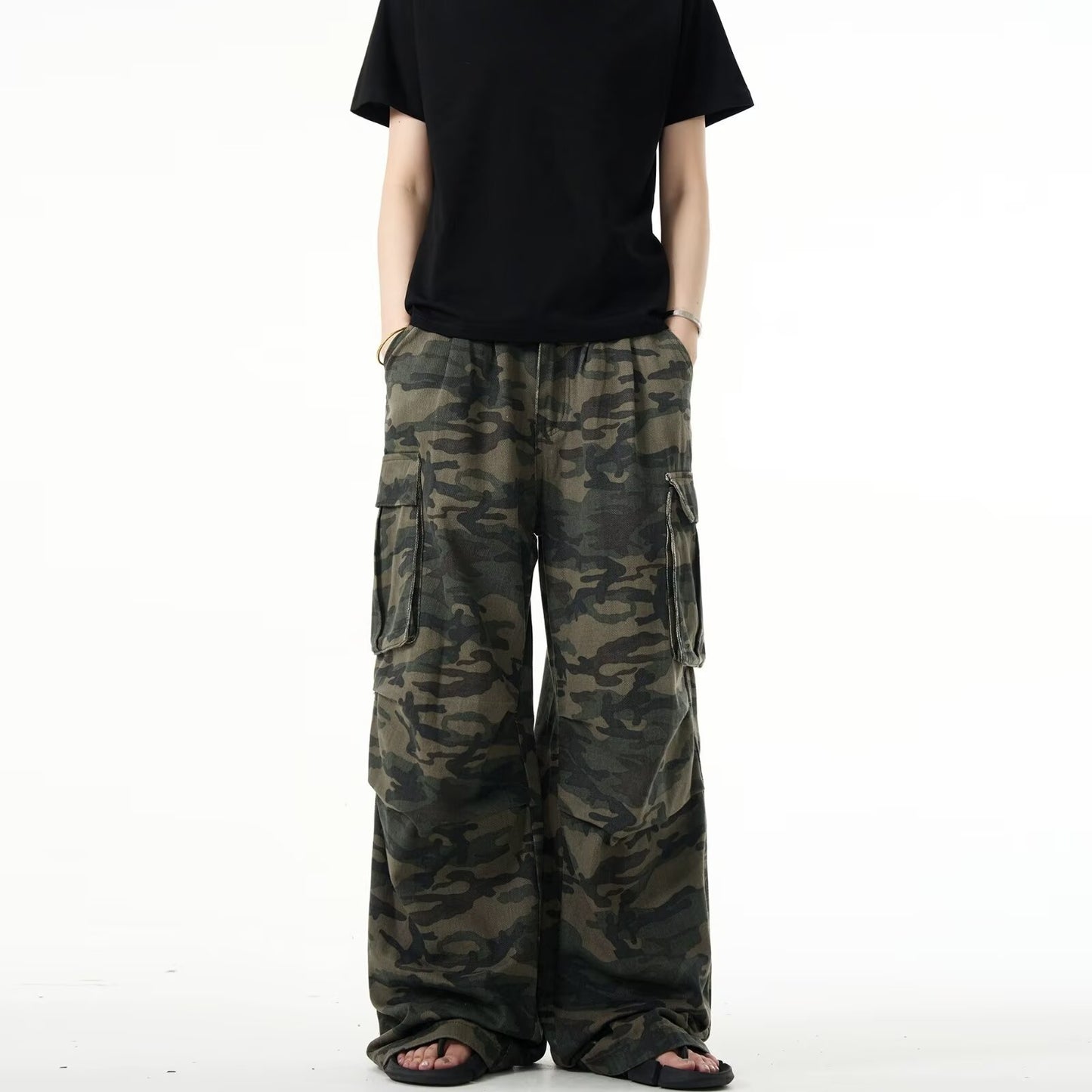 High Street Retro Multi-pocket Camouflage Cargo Pants