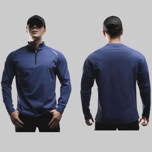 Clone Cotton Half Placketround Neck Fashion Sports Sweater Casual Long Sleeve