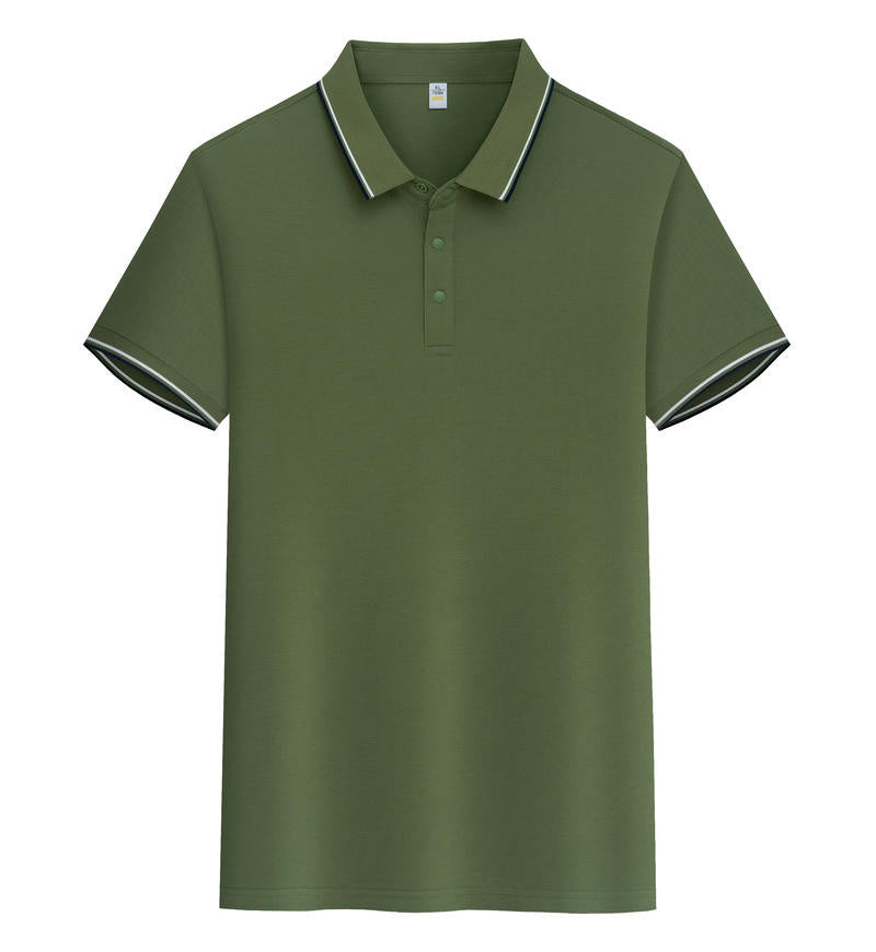 Pure Cotton Soft Polo Shirt Business Casual Lapels Short Sleeve