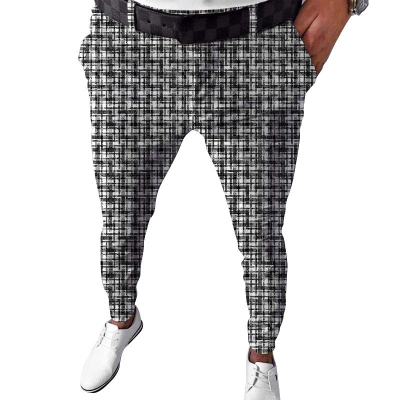 Men's Plaid Printed Casual Pants
