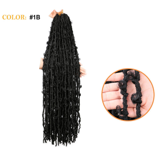 African Butterfly Curve Chemical Fiber Crochet Dirty Braid Wig