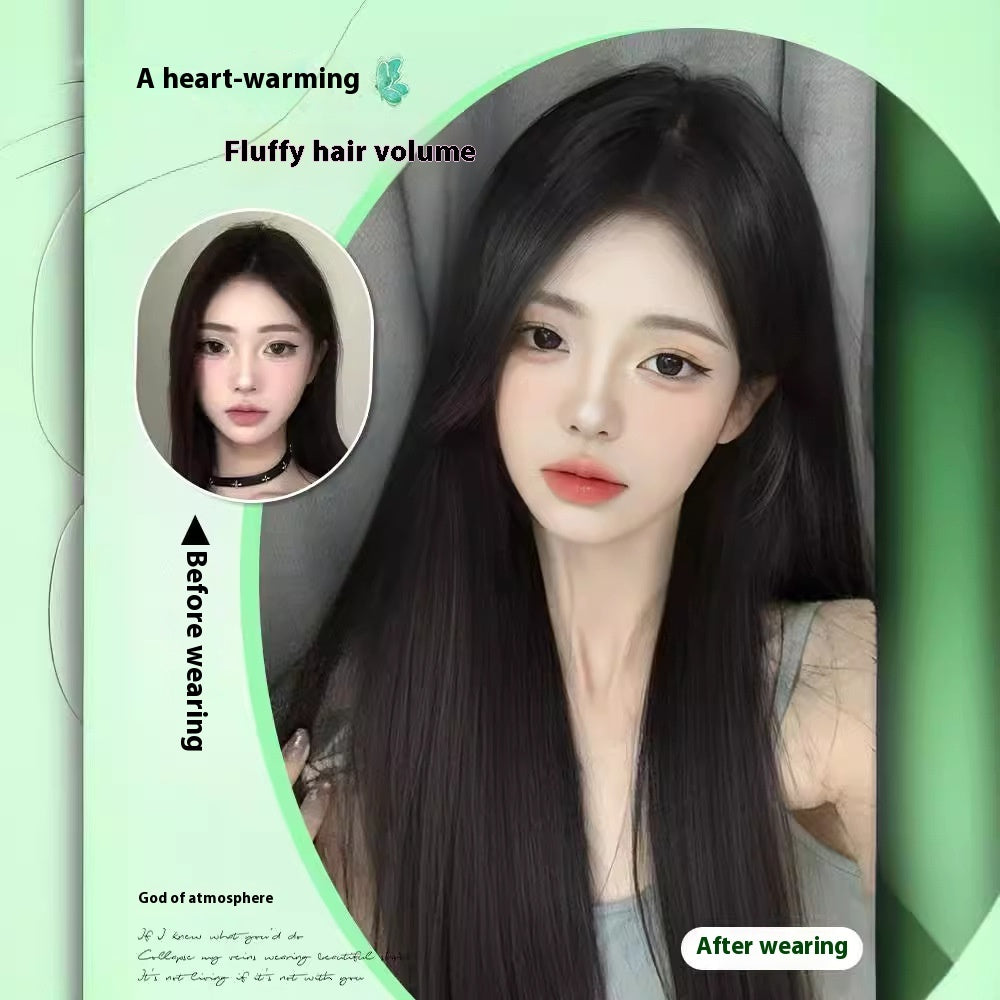 Female Full-head Wig Forehead Lace Seamless Fluffy Wig
