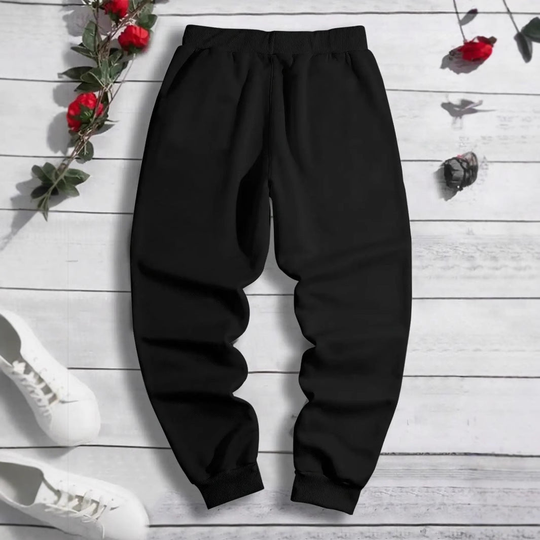 Dark Printed Loose Men's And Women's Lace-up Sweatpants