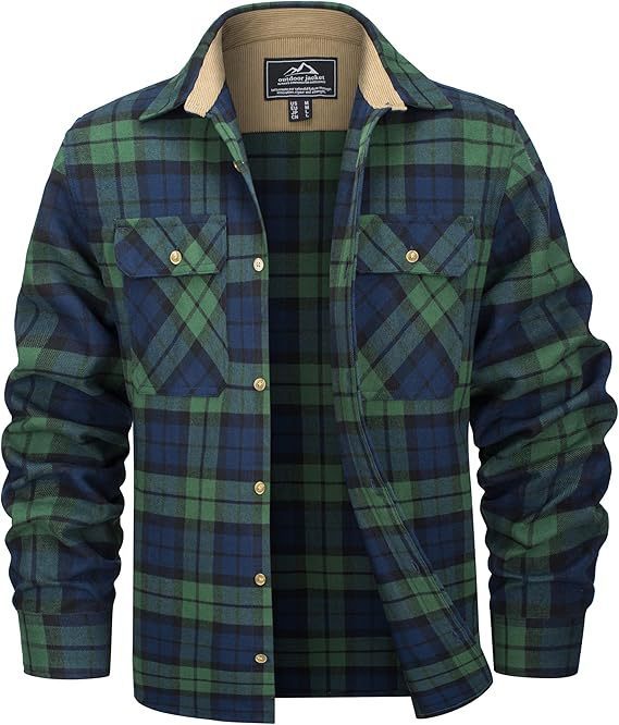 European And American Fall Winter Men's Flannel Casual Button Shirt