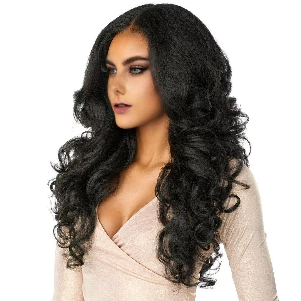 Fluffy Lace Wig Long Curly Head Cover