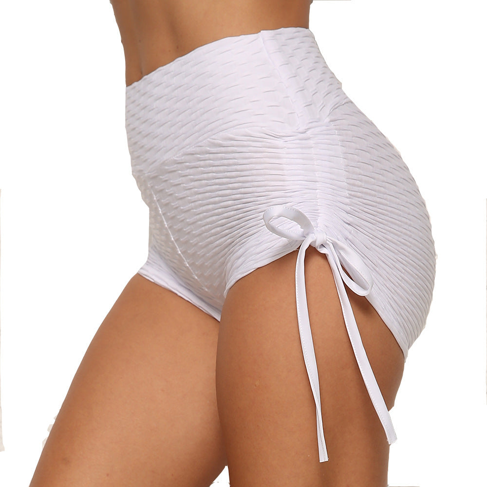 Bubble shorts bow summer jacquard casual yoga pants