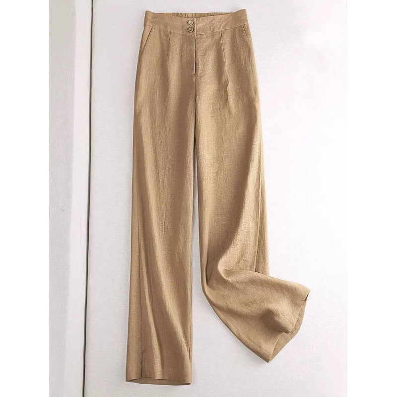 Linen Wide-leg Women's High Waist Cotton And Linen Casual Pants