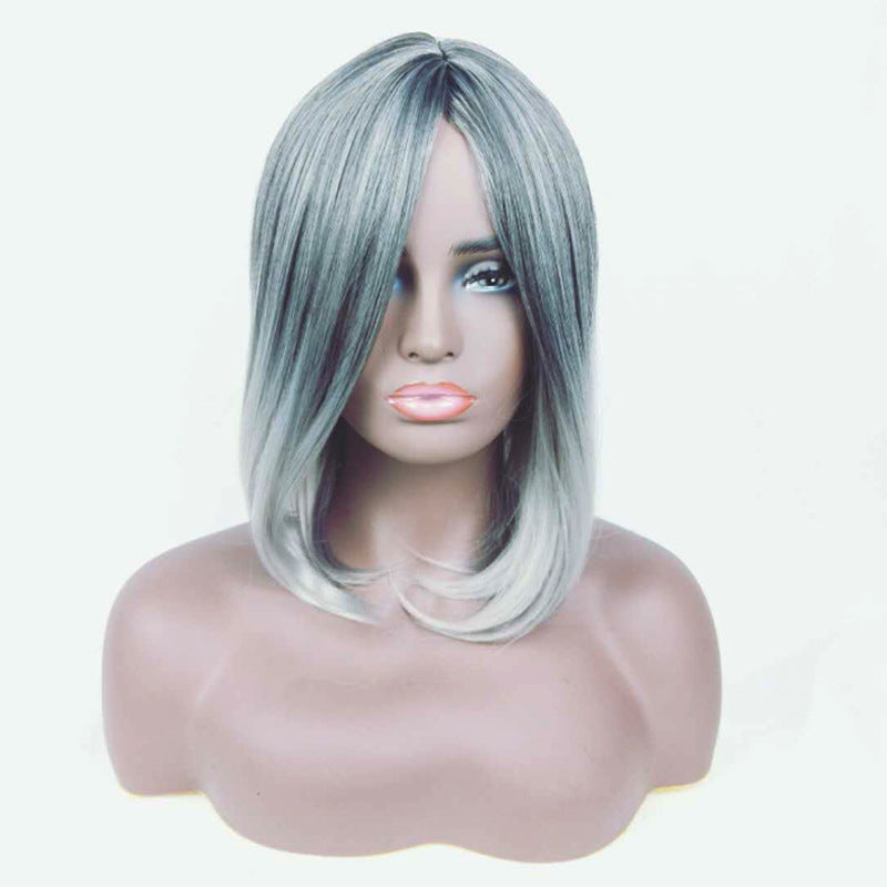 Female Long Straight Hair Gradient High Temperature Chemical Fiber Headgear