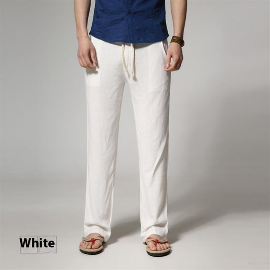 Men's Loose Straight Cotton And Linen Casual Pants