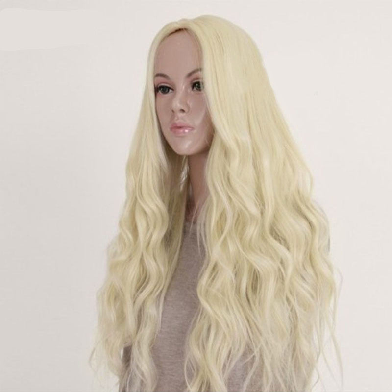 European And American Wig Women's Light Gold Corn Perm Set