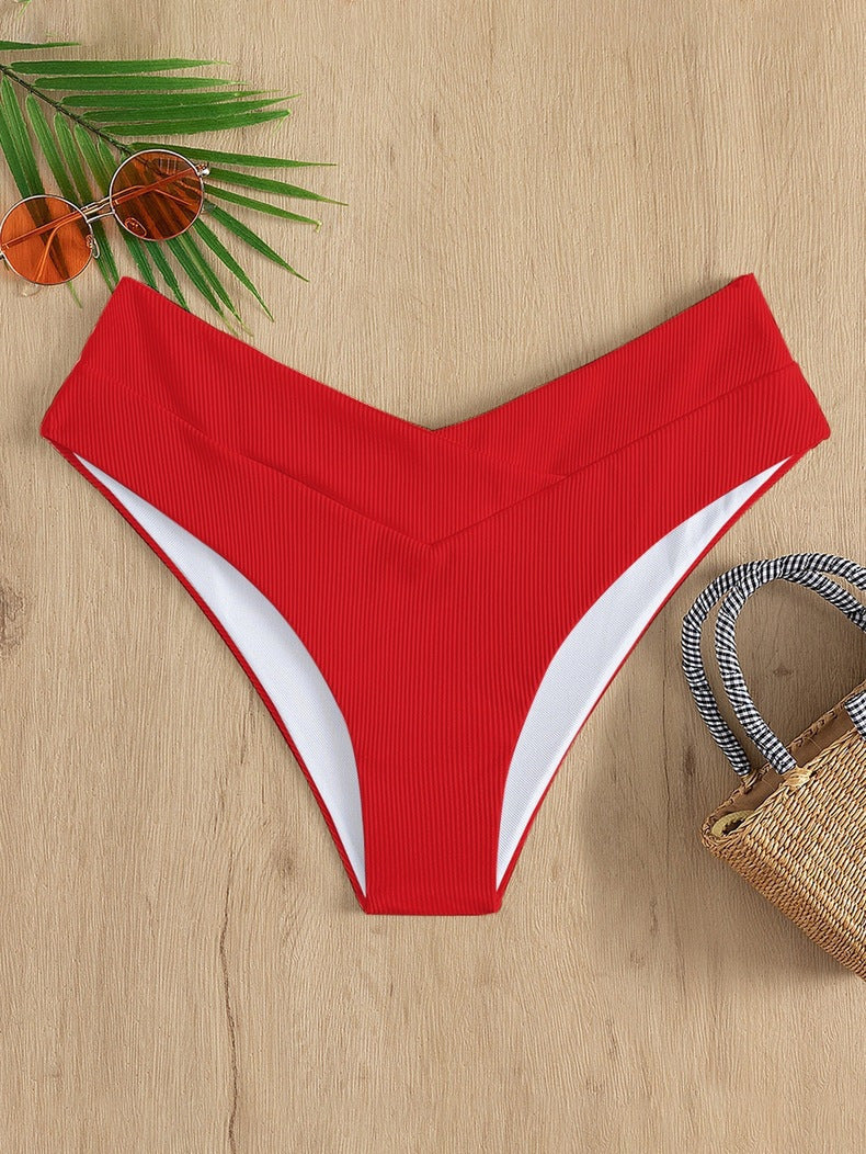 Solid Color Multicolor Pleating Personalized Swimming Trunks