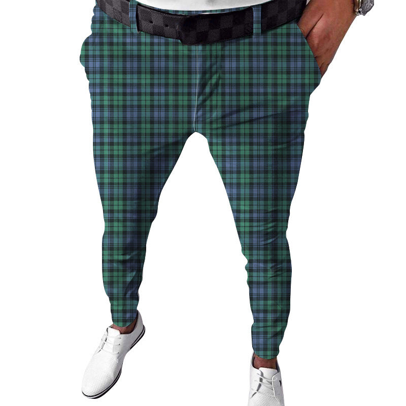 Men's Plaid Printed Casual Pants