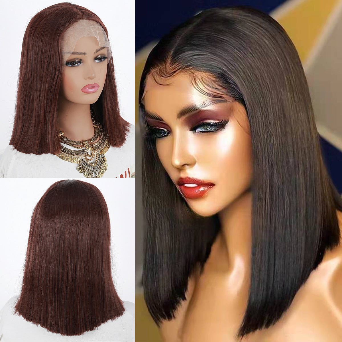 Women's Fashion Medium Parting Short Hair Chemical Fiber Hair Cover